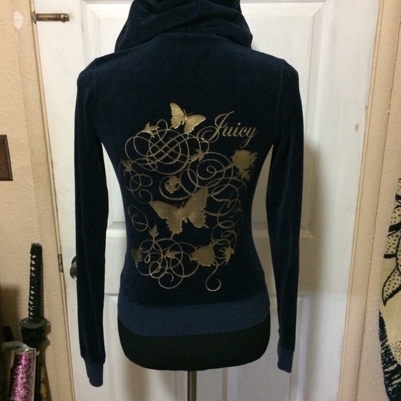 Juicy Couture Sweaters - Juicy Couture velour track sweater w/ gold design
